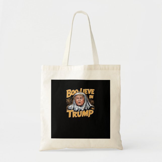 Tote Bag Drôle Halloween Trumpkin rendre Halloween grand âg (Devant)