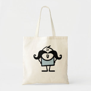 Tote Bag Drôle homme bâton avec moustaches