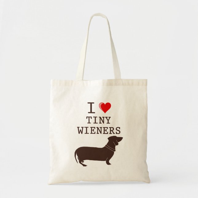 Tote Bag Drôle J'adore le teckel Wiener miniature (Devant)
