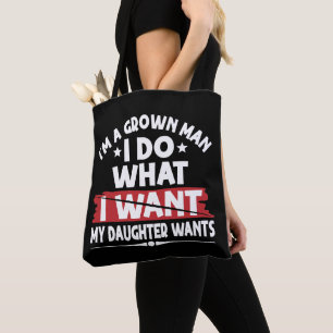 Tote Bag Drôle, je suis un homme adulte, je fais ce que ma