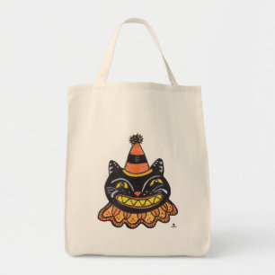 Tote Bag Drôle Jester Halloween Art Vintage dessin chat