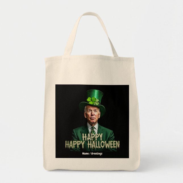 Tote Bag Drôle Joe Biden St Patrick's Day Confus (Devant)