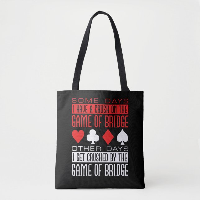 Tote Bag Drôle Joueur de pont écrasé par le jeu (Devant)