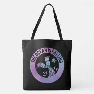 Tote Bag Drôle L'océan Appelle Citation De Sirène