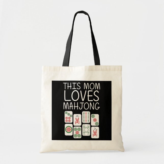 Tote Bag Drôle Mahjong Cadeau pour Maman Mère Tile Game Lov (Devant)