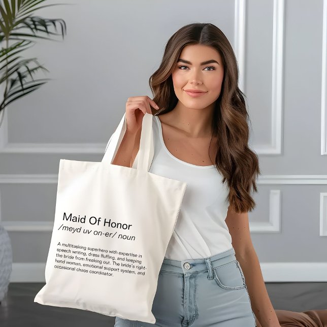 Tote Bag Drôle Maid Of Honor, proposition de définition Cad (Créateur téléchargé)