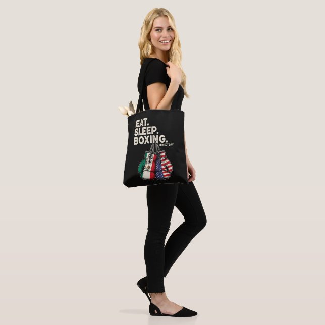 Tote Bag Drôle Manger Dormir Répéter Boxe (Sur le modèle)