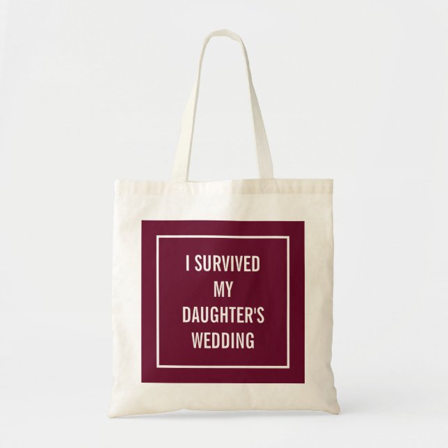 Tote Bag Drôle Mère de l'épouse Citation | Merlot rouge (Devant)