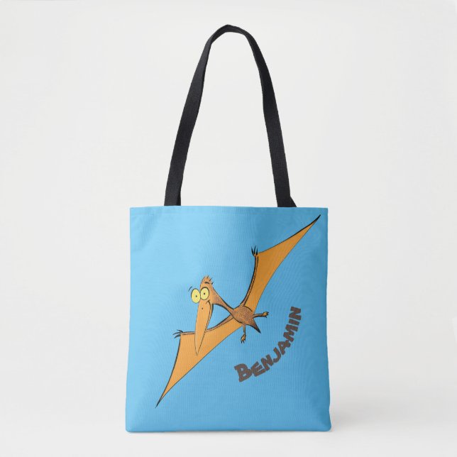 Tote Bag Drôle mignon dessin animé de pterodactyle volant o (Devant)