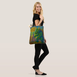 Tote Bag Drôle monstre Kaiju art marchant sur les choses Im