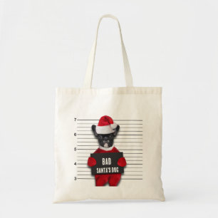 Tote Bag Drôle Mugshot de Noël Mauvais Chien Père Noël