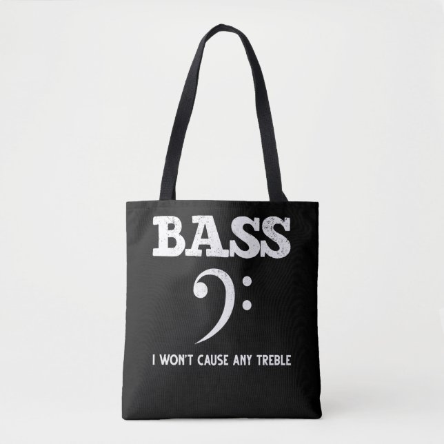 Tote Bag Drôle musical Treble Bass Player (Devant)