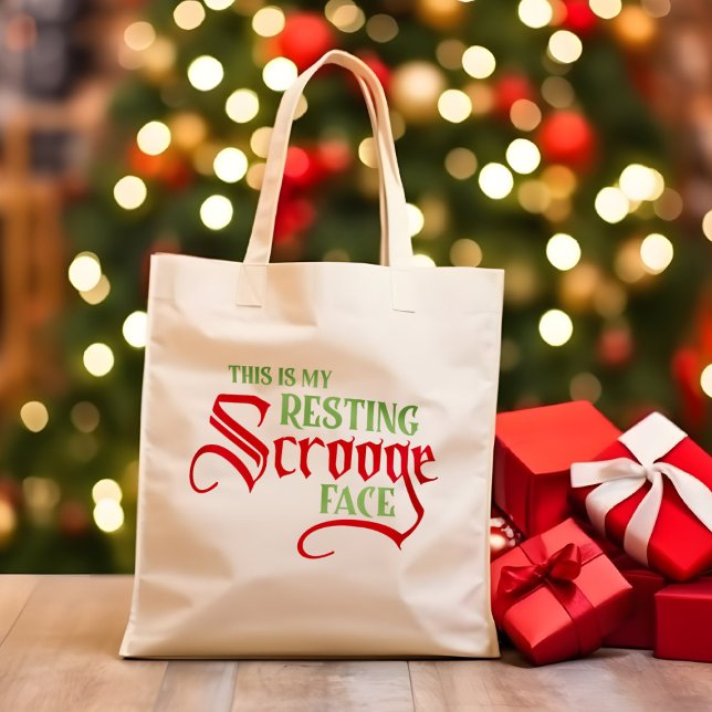 Tote Bag Drôle Noël Repose visage Scrooge (Créateur téléchargé)