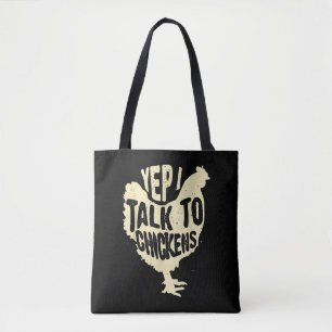 Tote Bag Drôle Ouais Je Parle Aux Poules Cadeau Cool Animal