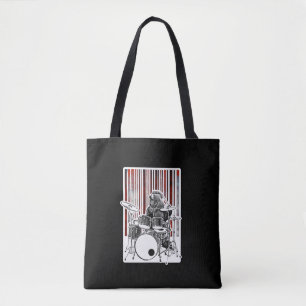 Tote Bag Drôle Ours Drummer Jouer Drum Punk Rock Drumming