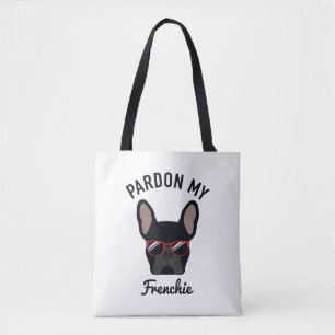 Tote Bag Drôle Pardon mon Français Black French Bulldog