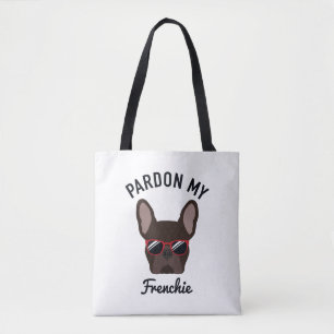 Tote Bag Drôle Pardon mon Français Brown Français Bulldog