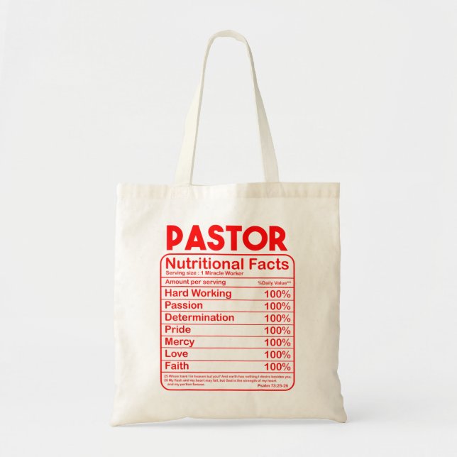 Tote Bag Drôle Pasteur Appréciation Cadeau Pour Hommes Femm (Devant)