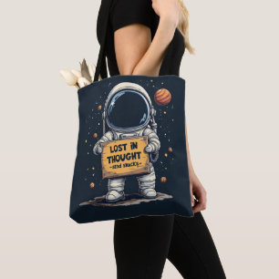 Tote Bag Drôle perdu dans la pensée astronaute l'illustrati