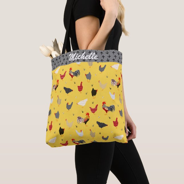 Tote Bag Drôle poulet (De près)