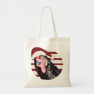 Tote Bag Drôle Poulet De Noël Rouge Et Blancs