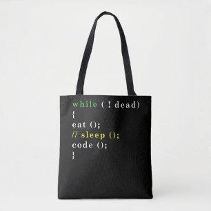 Tote Bag Drôle Programmeur Informatique Manger Code Sommei