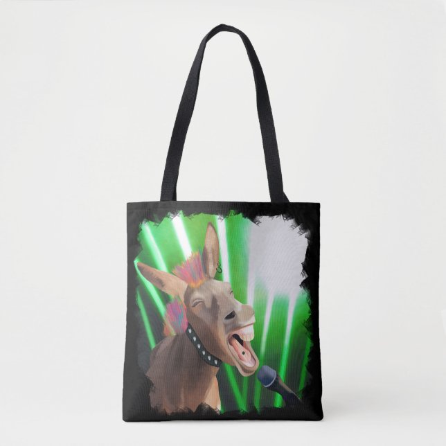 Tote Bag Drôle Rockstar Donkey (Devant)