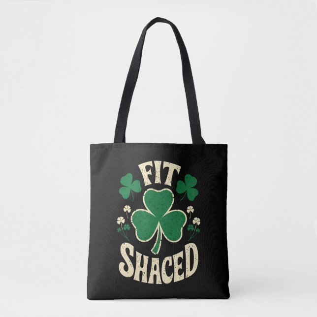 Tote Bag Drôle Saint Patrick Irlandais en Forme (Devant)