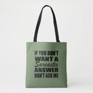 Tote Bag Drôle sarcastique citations sarcastique humour int