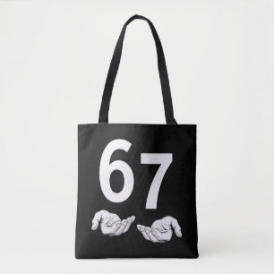 Tote Bag Drôle Six Sept 6 7 Mème Gén Alpha Argot 6 7 Mains