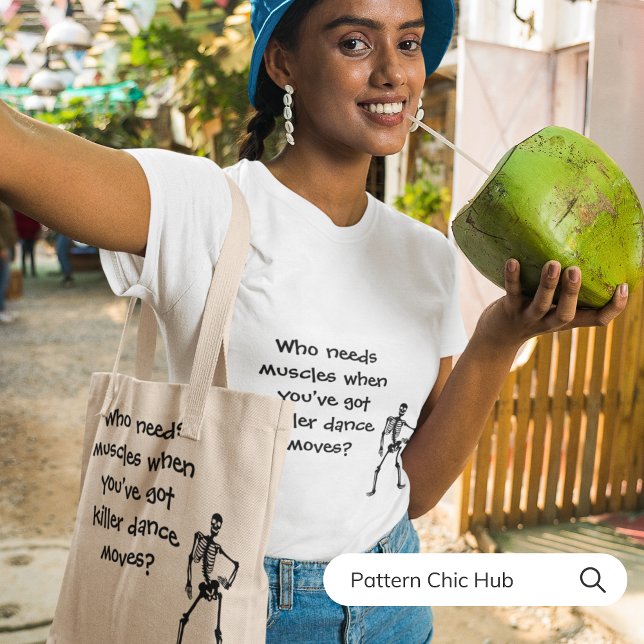 Tote Bag Drôle Skeleton Dance Moderne Elégant Halloween Vib (Créateur téléchargé)