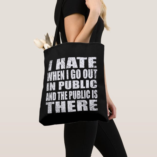 Tote Bag Drôle slogan sarcastique humour adulte introverti (De près)