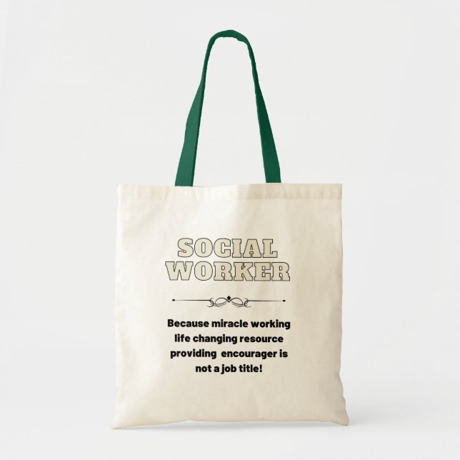Tote Bag Drôle Social Worker Titre du travail Fourre-tout (Devant)