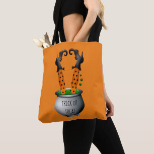 Tote Bag Drôle sorcière orange thème Halloween