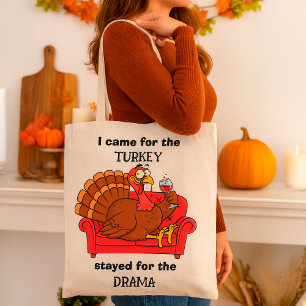 Tote Bag Drôle Thanksgiving Turquie & Family Drama Citation