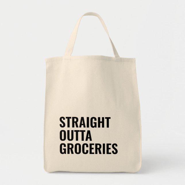 Tote Bag Drôle tout droit des courses  (Devant)