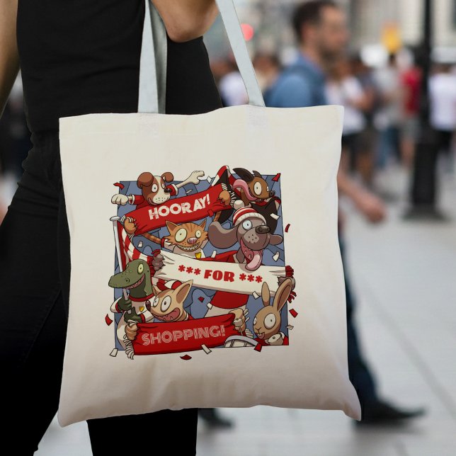 Tote Bag Drôle Ventilateurs Animaux Hourra Pour Shopping Ch (Créateur téléchargé)