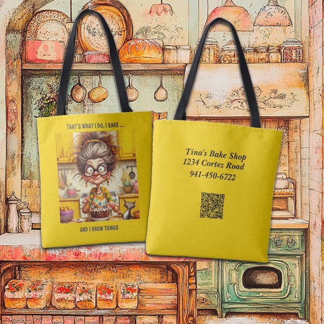 Tote Bag Drôle Vielle-Dame Baker (Créateur téléchargé)