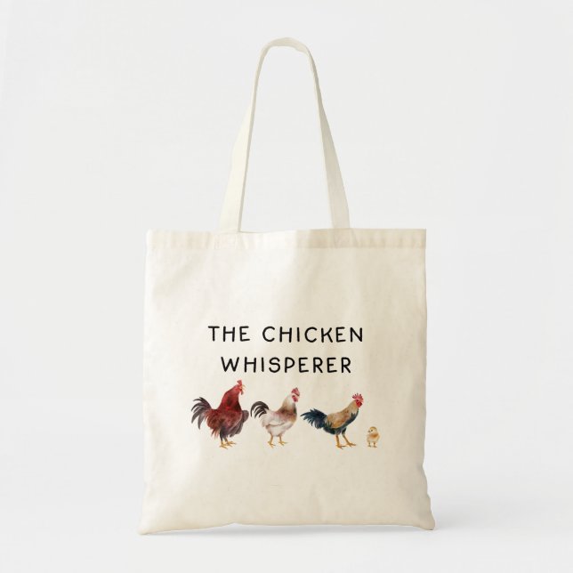 Tote Bag Drôle Whisperer de poulet (Devant)