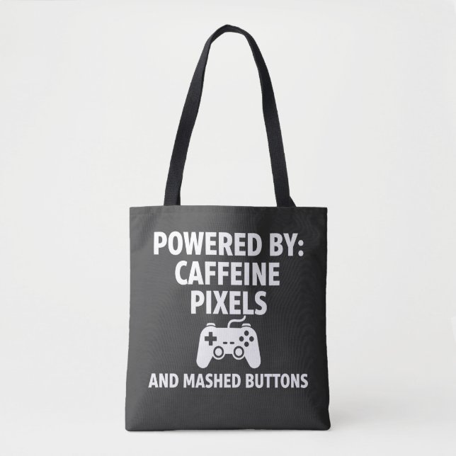 Tote Bag Drôles de pixels de caféine et de boutons écrasés  (Devant)