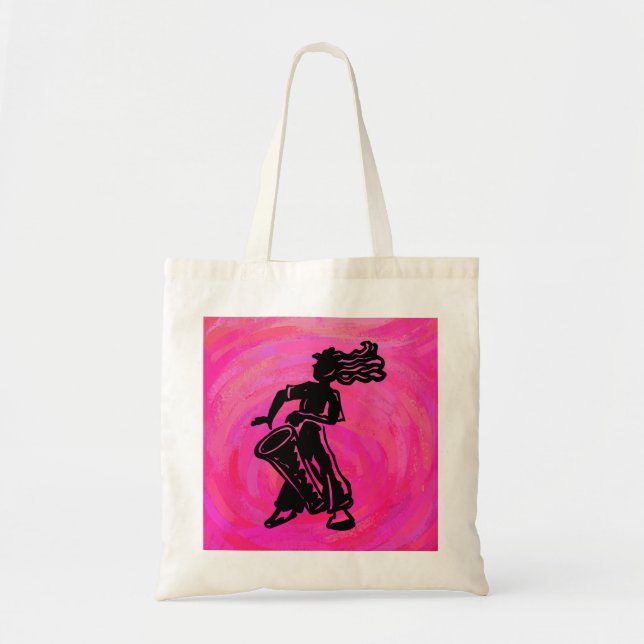 Tote Bag Drum Boogie Nights New York Hot Pink (Devant)