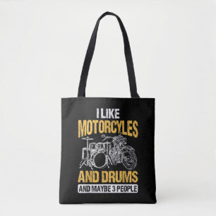 Tote Bag Drummer Drumming J'Aime Les Motos Et Les Drums