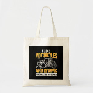 Tote Bag Drummer Drumming J'Aime Les Motos Et Les Drums