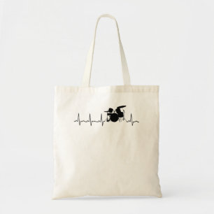 Tote Bag Drummer Heartbeat Funny I Love Drums
