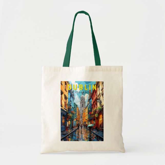 Tote Bag Dublin Irlande Travel Art Vintage (Devant)