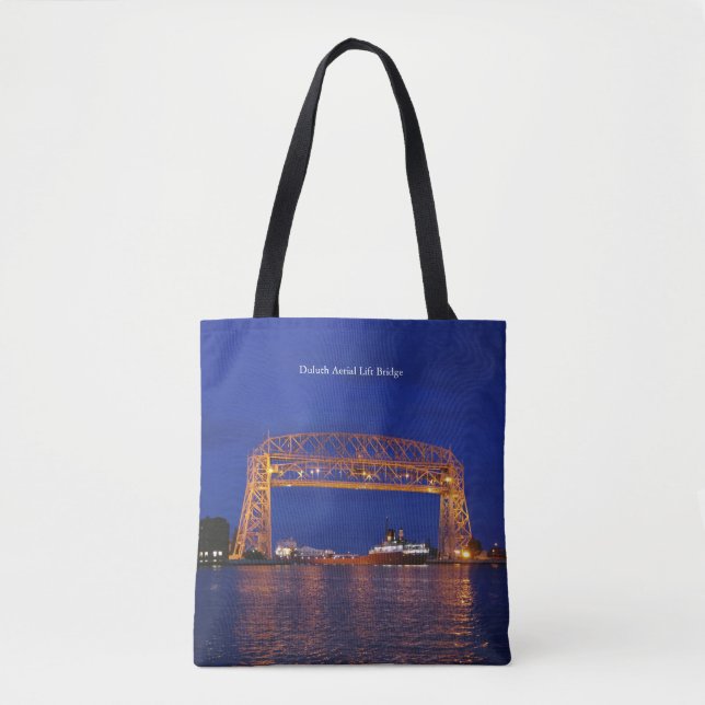 Tote Bag Duluth Aerial Lift Bridge & John G. Munson (Devant)