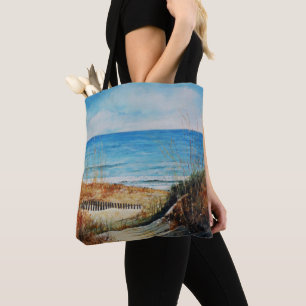 Tote Bag Dunes de sable de plage et peinture océanique SA
