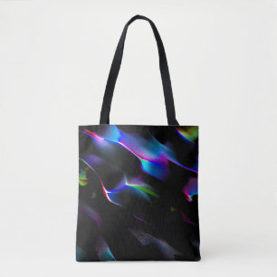 Tote Bag Dunes numériques colorées avec dominante bleu fonc
