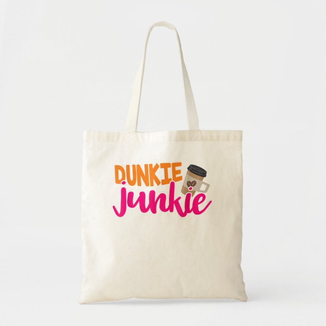 Tote Bag Dunkie Junkie - Drôle Amateur De Café Dit (Devant)