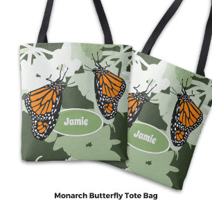 Tote Bag Duo De Papillon Monarque Sur Plante De Cygne